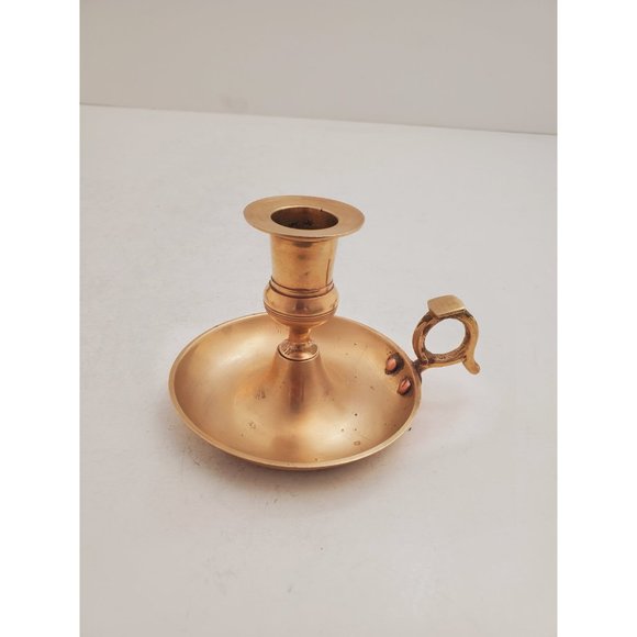 Vintage Brass Candle Holder - Brass Candlestick Holder - Brass Chamberst… - Picture 2 of 10